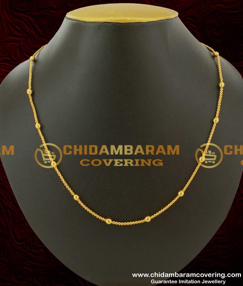 SHN003 – Gold Plated Daily Wear Ball Model Short Chain Design Buy Online