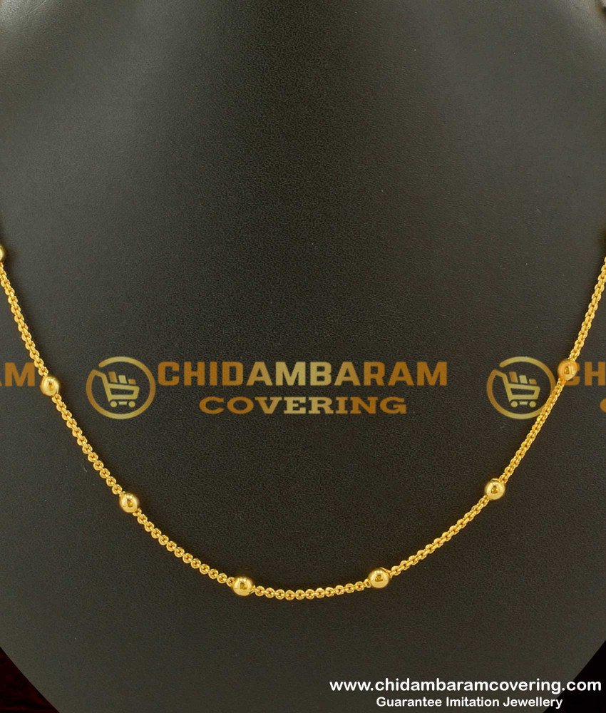 SHN003 – Gold Plated Daily Wear Ball Model Short Chain Design Buy Online