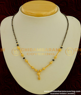 SHN008 - New Design Simple Mangalsutra Design Black Crystal Karishma Chain Online