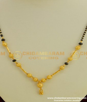 SHN008 - New Design Simple Mangalsutra Design Black Crystal Karishma Chain Online