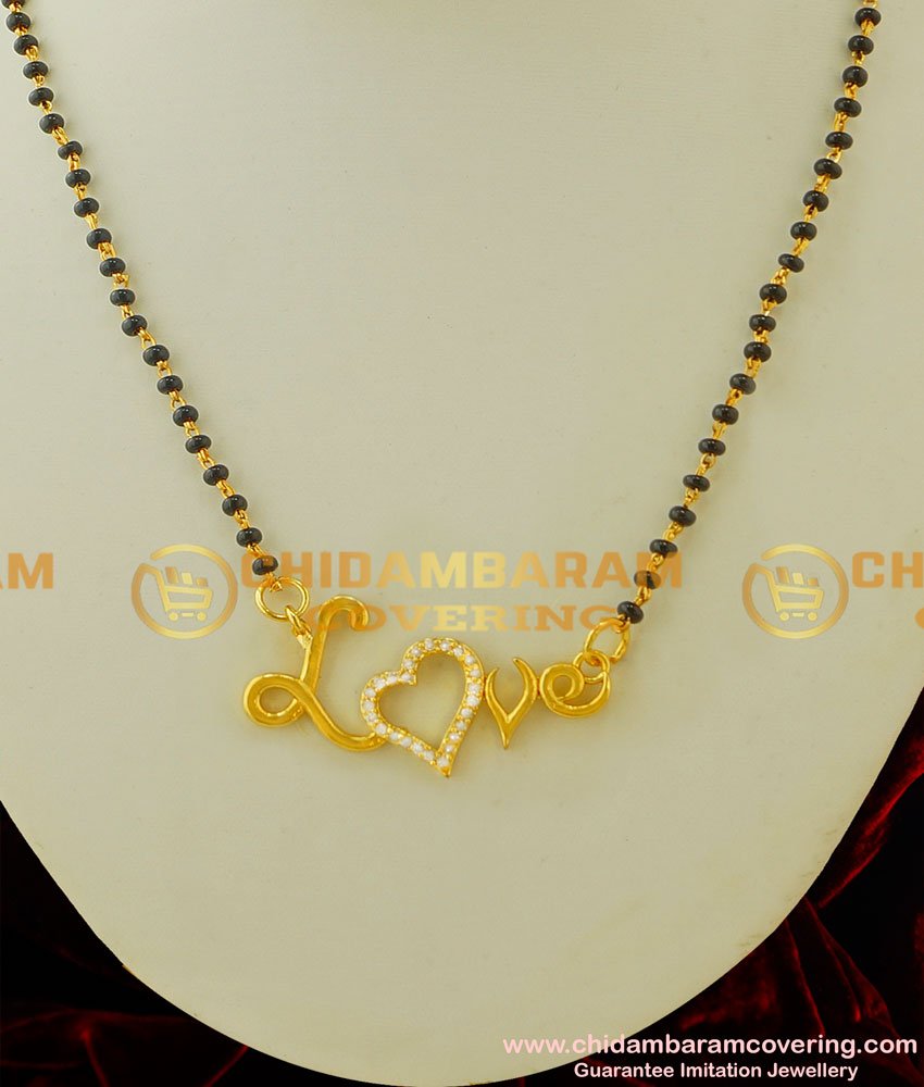SHN026 - Trendy Love Design Stylish Mangalsutra Gold Plated North Indian Mangalsutra Buy Online