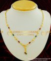 SHN030 - One Gram Gold Light Red Crystal Single Line Short Mangalsutra Online  