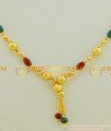 SHN030 - One Gram Gold Light Red Crystal Single Line Short Mangalsutra Online  