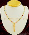 SHN044 - Gold Plated Light Weight Red Green Crystal Hanging Chain Mangalsutra for Women
