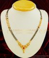 SHN046 - One Gram Gold Black Beads Two Line Traditional North Indian Mangalyam Design