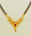 SHN046 - One Gram Gold Black Beads Two Line Traditional North Indian Mangalyam Design