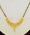 SHN053 - Latest High Quality Gold Plated Diamond White Pendant Gold Design Short Mangalsutra   
