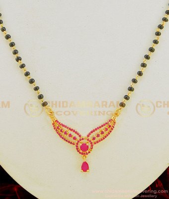 SHN055 - Modern Simple Trendy Mangalsutra Design One Gram Gold Daily Wear Short Poth Design 