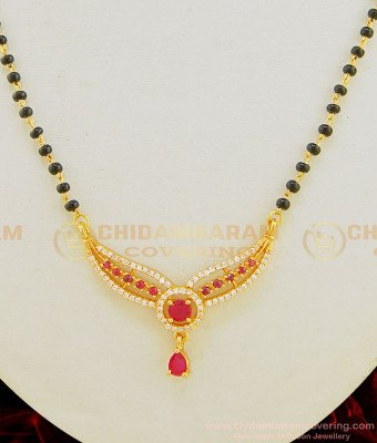 SHN056 - Simple Gold Mangalsutra Design Gold Plated Daily Wear Short Mangalsutra Online