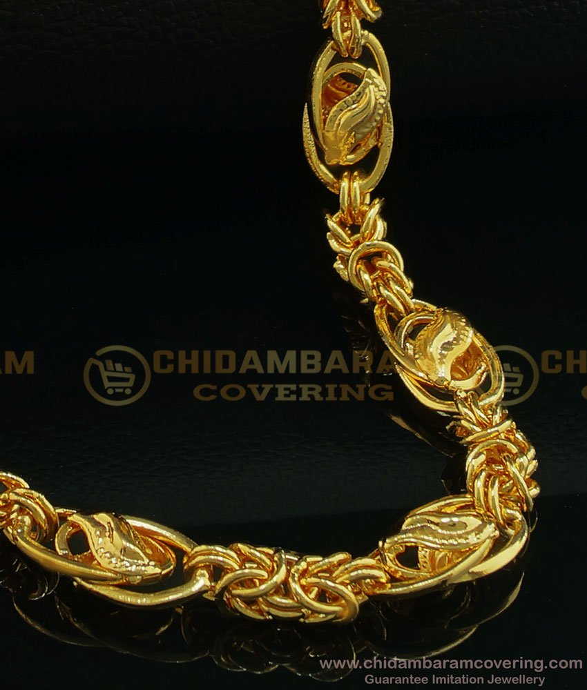SHN063 - Gold Plated Chain with Guarantee Solid Thick Boys Chain 