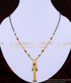 SHN065 - Gold Plated Light Weight Red Green Crystal Chain Mangalsutra for Women
