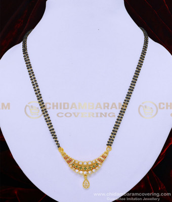 SHN067 - One Gram Gold Daily Wear Modern Multi Stone Dollar Mangalsutra Designs Online  