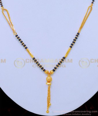 SHN077 - Elegant Simple Gold Design One Gram Gold Short Mangalsutra for Female