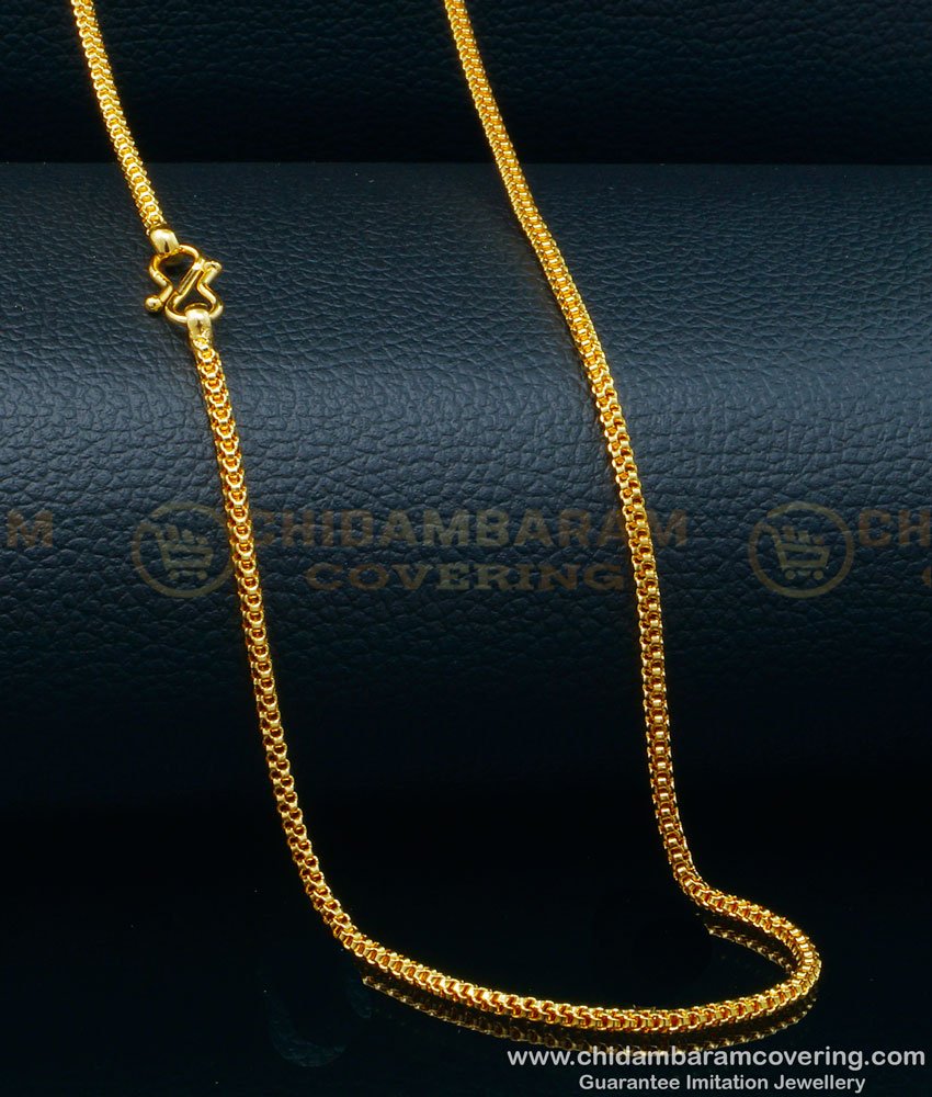 CHN272 - 24 inches Simple Daily Use Light Weight Flexible One Gram Gold Chain Online