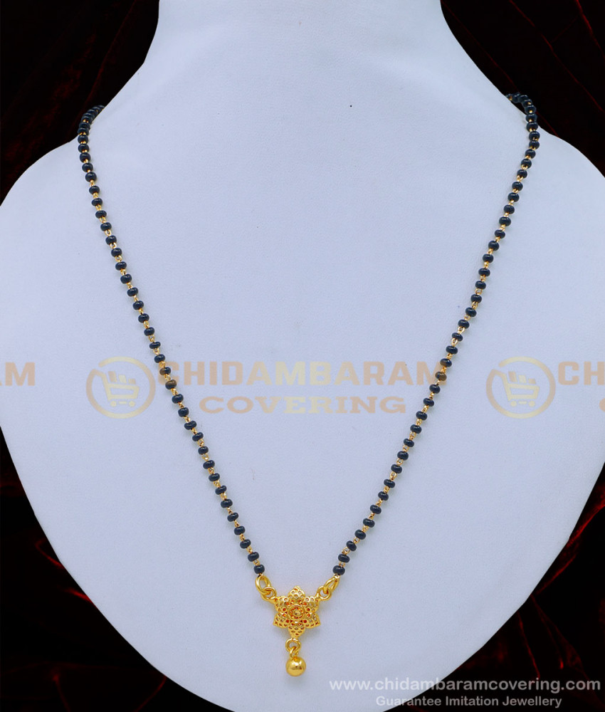 BBM1025 - Traditional Daily Wear North Indian Simple Short Black Beads Mangalsutra