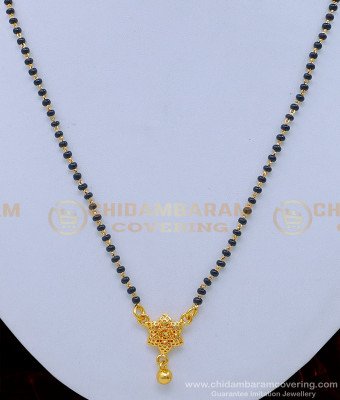 BBM1025 - Traditional Daily Wear North Indian Simple Short Black Beads Mangalsutra