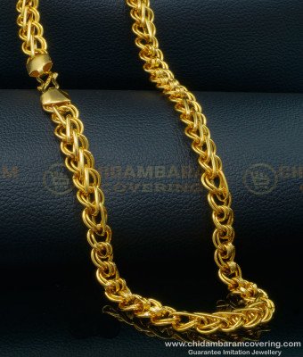 SHN099 - Latest Daily Wear Link Chain Heavy Thick One Gram Gold Chain for Men