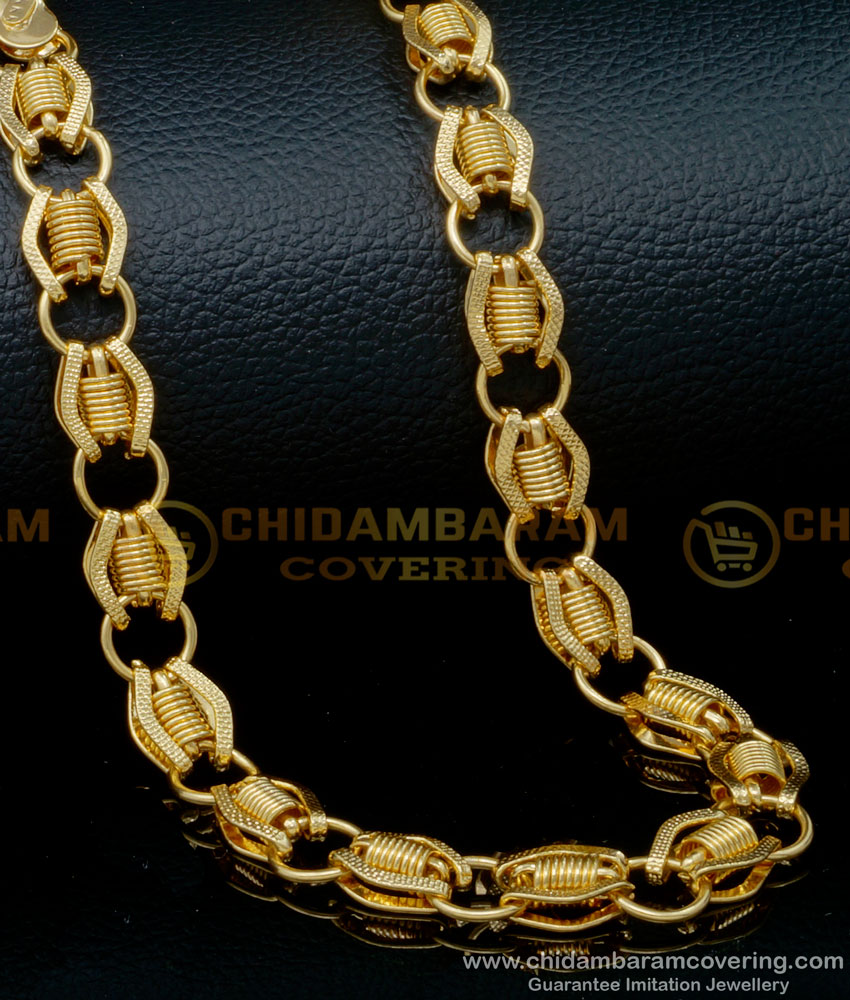 SHN103 - New Model One Gram Gold Designer Short Chain for Men 