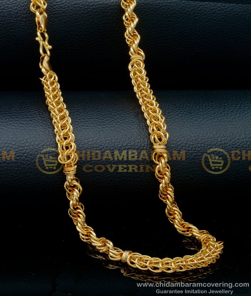 SHN104 - Heavy Thick One Gram Gold Boys Chain Design Buy Online 