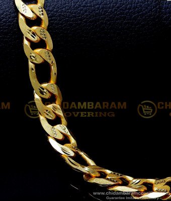 SHN114 - Gold Design Short 2 Gram Gold Plated Chain for Men