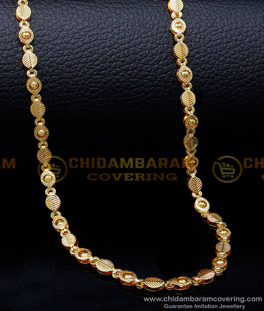 SHN122 - Latest Leaf Model Stylish Gold Chain Design for Female