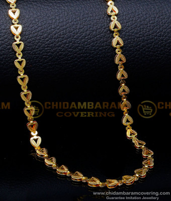 SHN123 - New Model Heart Design Gold Plated Chain for Women