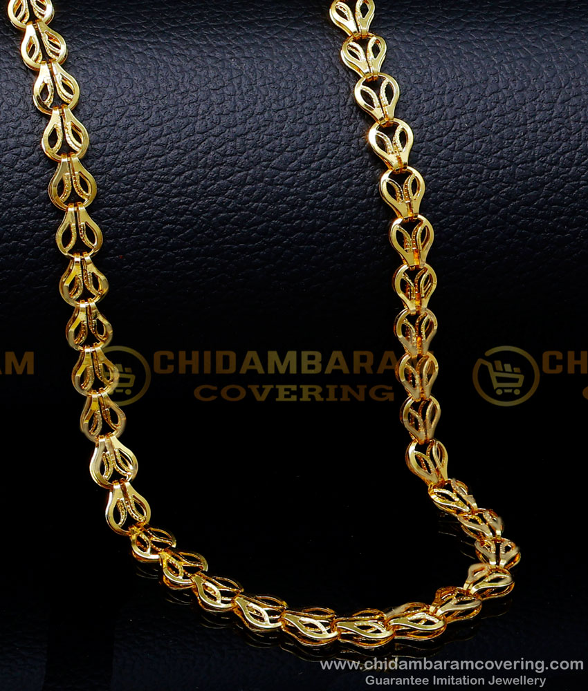 SHN124 - 1 Gram Gold Daily Wear Artificial Gold Chain for Ladies