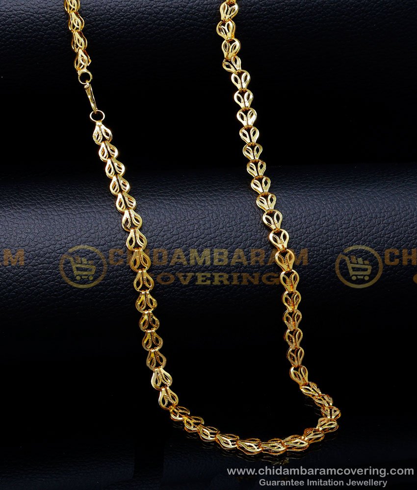 SHN124 - 1 Gram Gold Daily Wear Artificial Gold Chain for Ladies