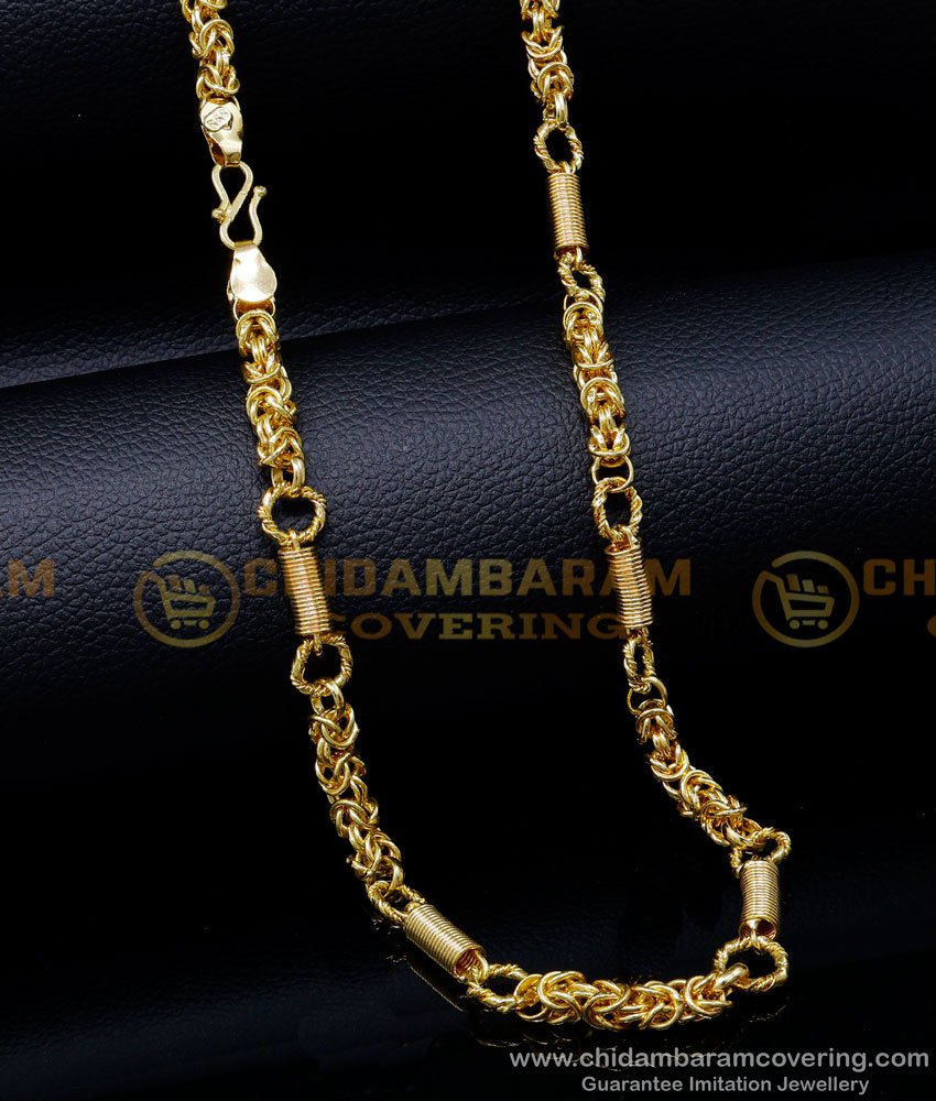 SHN127 - Latest Daily Wear Short Gold Plated Chain for Men