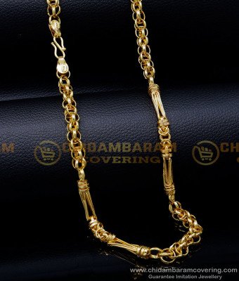 SHN129 - Trending Short Daily Use Yellow Gold Chain for Men