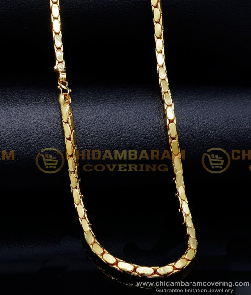 SHN137 - New Model Square Shape Thick Heavy Gold Plated Chain