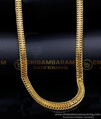 SHN138 - Latest Broad Gold Chain Design Gold Plated Chain for Men