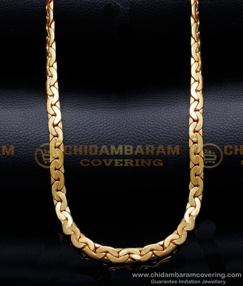 SHN144 - Daily Use Gold Plated Short Neck Chain Design for Men