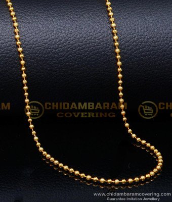 SHN148 - Simple Light Weight Balls Gold Plated Chain for Women