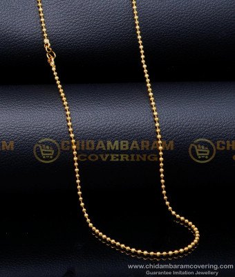 SHN148 - Simple Light Weight Balls Gold Plated Chain for Women