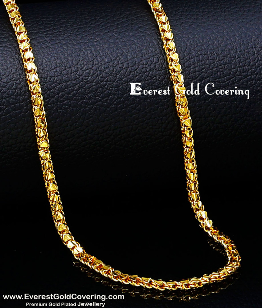 SHN152 - 18 Inch 1 Gram Gold Daily Wear Heart Design Short Chain