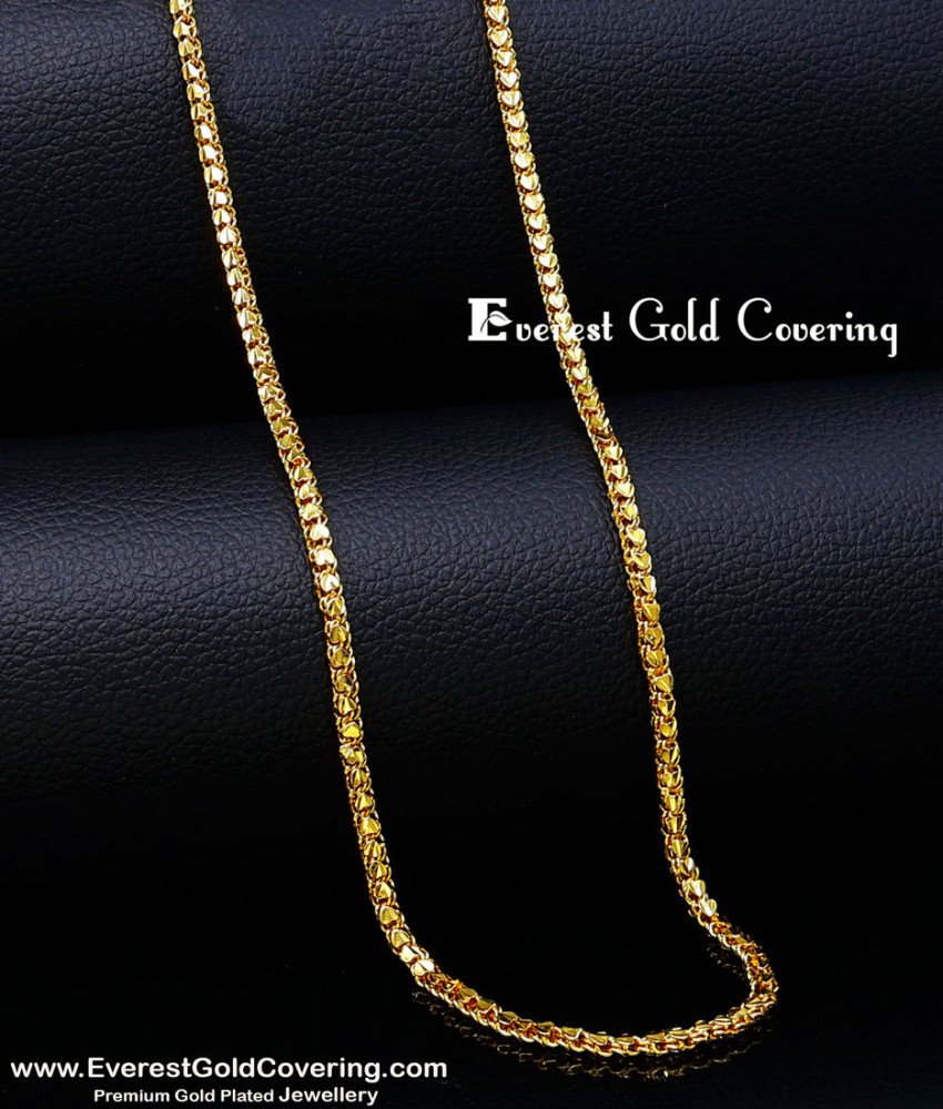 SHN152 - 18 Inch 1 Gram Gold Daily Wear Heart Design Short Chain