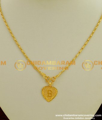 SCHN074 - Gold Plated Alphabet ‘B’ Letter Pendant with Chain for Boys and Girls