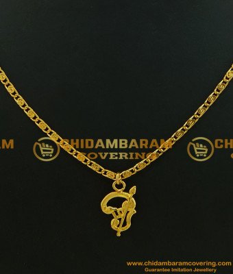 SCHN187 - Best Quality Daily Wear Gold Tamil Om Pendant Designs with Short Chain Gold Plated Jewellery 