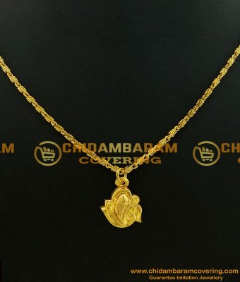 SCHN192 - Beautiful One Gram Gold Lord Ganesh Pendant Designs with Chain Buy Online