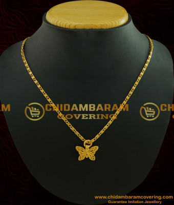 SCHN193 - Unique Butterfly Pendant with Short Chain Micro Gold Plated Jewellery Online