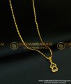 SCHN195 - One Gram Gold Female Double Heart Shape Stone Pendant with Short Chain 