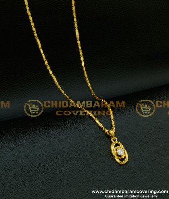 SCHN211 - Sparkling American Diamond Designer Pendant for Daily Use