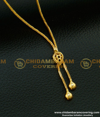 SCHN217 - Gold Design Small Pendant Attached Artificial Chain for Girls