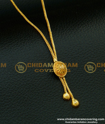 SCHN220 - One Gram Gold Plated Cute Pendant With Attached Short Chain For Ladies 