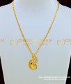 SCHN234 - American Diamond White Stone Gold Plated Hindi Om Pendant with Chain Buy Online Shopping India