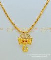 SCHN236 - Diamond and Ruby Lord Ganesha gold Pendant One Gram Gold Vinayagar Locket with Chain for Male 