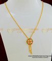 SCHN243 - Flower Model Ruby Emerald Stone Hanging Chain Pendant Designs with Chain Online Shopping