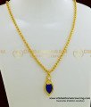 SCHN257 - Trendy American Diamond Blue Palakka Locket Pendant with One Gram Gold Chain Online 