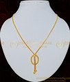 SCHN260 - Latest Light Weight Oval Shape White Stone Pendant with Small Chain for Teenage Girl